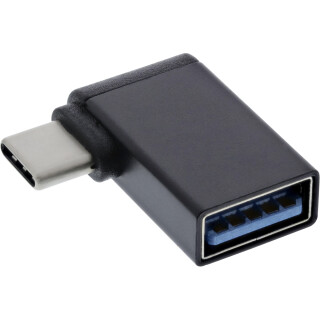 InLine USB 3.2 Gen.2 Adapter OTG, Type C male to A female angled 90