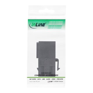 InLine® USB 3.0 Keystone Snap-In Einsatz, USB-A Buchse / Buchse, gewinkelt schwarz