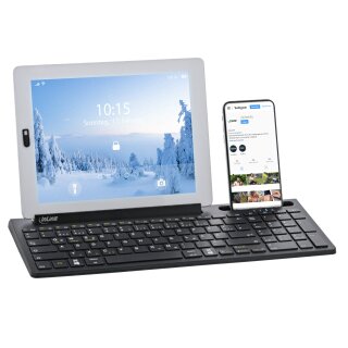 InLine® 4in1 Bluetooth Aluminium Tastatur mit Nummernpad, für bis zu 4 Bluetooth-Geräte, schwarz