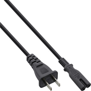 InLine® power cable China plug to Euro8 IEC-C7, black, 1.8m