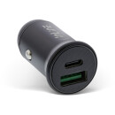 InLine® USB car charger power-adapter power delivery, USB-A + USB Type-C, black