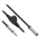 InLine® Slim Audio Cable 3.5mm M to F, with volume...