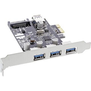 InLine® Schnittstellenkarte, 3x+1x USB 3.0, PCIe, mit SATA Stromanschluss, inkl. Low-Profile Slotblech