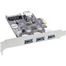 InLine® 3+1 Port USB 3.0 Host Controller PCIe with SATA Power and LP Bracket