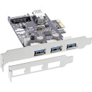 InLine® Schnittstellenkarte, 3x+1x USB 3.0, PCIe, mit...