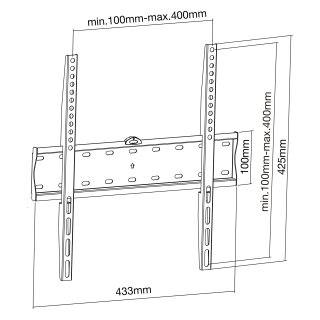 InLine® Basic Wandhalterung, für Flach-TV 81-140cm (32-55), max. 40kg