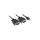 InLine® USB 2.0 zu 2x Seriell Adapterkabel Stecker A...
