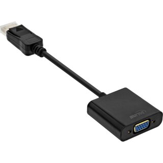 InLine® Basic DisplayPort Adapterkabel, DisplayPort Stecker auf VGA Buchse schwarz, 0,15m