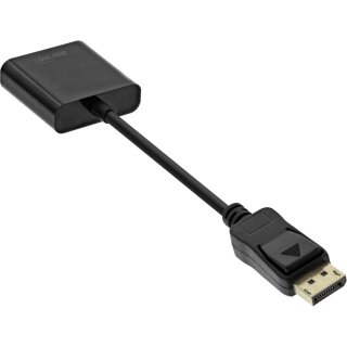 InLine® Basic DisplayPort Adapterkabel, DisplayPort Stecker auf VGA Buchse schwarz, 0,15m