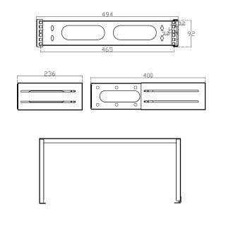 InLine 19 foldable rack, 2U, 24-40cm depth, grey