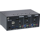 InLine® Desktop KVM Switch, 2-port, Dual Monitor, Displayport 1.2 + HDMI 2.0, 4K, USB 3.0, Audio