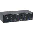 InLine® KVM Desktop Switch, 4-port, Dual Monitor, HDMI 2.0, 4K, USB 3.0, Audio