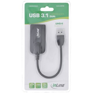 InLine® Card Reader USB 3.1 USB-A, für SD/SDHC/SDXC, microSD, UHS-II kompatibel