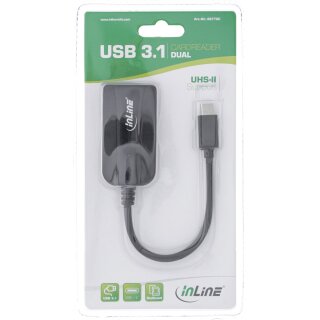 InLine® Card Reader 3.2 Gen.1 USB-C, für SD/SDHC/SDXC, microSD, UHS-II kompatibel