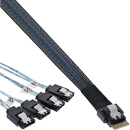InLine® Slim SAS Kabel, SFF-8654 zu 4x SATA 7-pin, 12Gb/s, 0,5m
