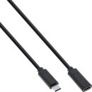 InLine® USB 3.2 Kabel, USB-C Verlängerung Stecker/Buchse, schwarz, 1m