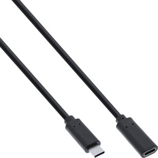 InLine USB 3.2 Kabel, USB-C Verlngerung Stecker/Buchse, schwarz, 0,5m