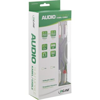 InLine® Slim Audio Kabel 2x Cinch ST/ST, Stereo, 3m