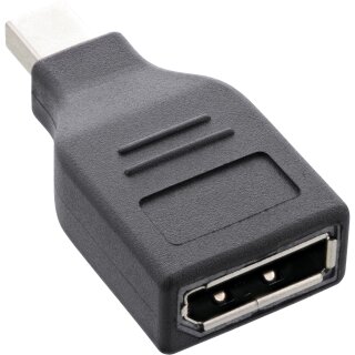 InLine® DisplayPort Adapter, mini DisplayPort Stecker auf DisplayPort Buchse, 4K/60Hz, schwarz