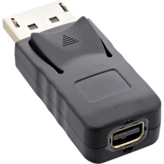 InLine® DisplayPort Adapter, DisplayPort Stecker auf mini DisplayPort Buchse, 4K/60Hz, schwarz/gold