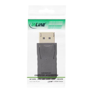 InLine® DisplayPort Adapter, DisplayPort Stecker auf mini DisplayPort Buchse, 4K/60Hz, schwarz/gold