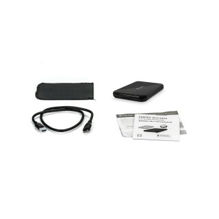 FANTEC ALU-25U3, externes 2.5-SATA-Gehäuse, USB 3.0, Aluminium, schwarz