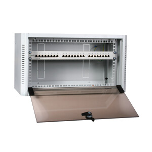 Triton RKA-10-AS3-CAX-X1 10"/19" wall cabinet hybrid, glass door, D=260mm, grey