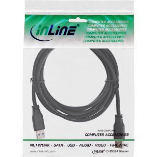 InLine USB 3.0 Cable Type A male to A male black 1.5m