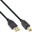 InLine® USB 2.0 Kabel, A an B, schwarz, Kontakte gold, 1,5m