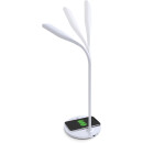 InLine® SmartHome LED Tischleuchte mit Qi-Ladefläche und USB Ausgang, weiß