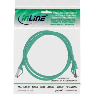 InLine® Patchkabel, S/FTP (PiMf), Cat.8.1, 2000MHz, halogenfrei, Kupfer, grün, 1,5m