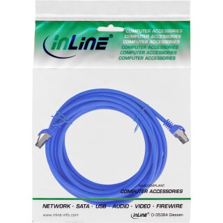 InLine® Patchkabel, S/FTP (PiMf), Cat.8.1, 2000MHz, halogenfrei, Kupfer, blau, 10m