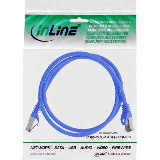 InLine® Patchkabel, S/FTP (PiMf), Cat.8.1, 2000MHz, halogenfrei, Kupfer, blau, 1,5m