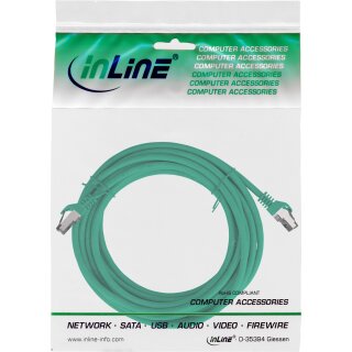 InLine® Patchkabel, S/FTP (PiMf), Cat.8.1, 2000MHz, halogenfrei, Kupfer, grün, 5m