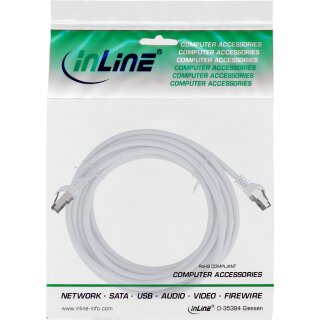 InLine® Patchkabel, S/FTP (PiMf), Cat.8.1, 2000MHz, halogenfrei, Kupfer, weiß, 10m
