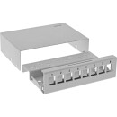 InLine® Desktop Consolidation Point Box 8x Keystone RJ45, metal, light grey RAL7035