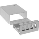 InLine® Desktop Consolidation Point Box 4x Keystone RJ45, metal, light grey RAL7035