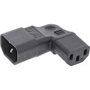 InLine® Power supply adapter IEC 60320 C14 / C13, left/right angled, 3-pin. cold device units