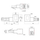 InLine® Patchkabel-Adapter Cat.6A, RJ45 Stecker / Buchse, 90° nach links gewinkelt