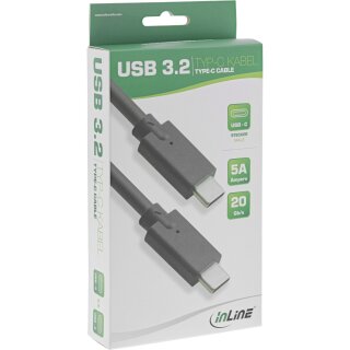 InLine® USB 3.2 Gen.2 Kabel, USB-C Stecker/Stecker, schwarz, 1,5m