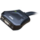 KVM Switch, 2-port, ATEN CS22D, USB, DVI, with cable remote