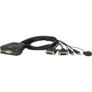 KVM Switch, 2-port, ATEN CS22D, USB, DVI, with cable remote
