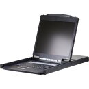 ATEN CL1308N KVMP-Switch, 8-Port, 19" LCD-Console, USB, PS/2, VGA, Keyboard (German) with LED-Backlight