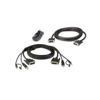 ATEN 2L-7D02UDX3 KVM Cable Set, USB DVI-D Dual-Link Dual Display Secure KVM, 1.8m