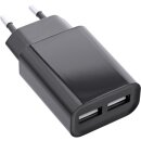 InLine® USB Power Adapter DUO, 2 Port 100-240VAC to 5V / 2.1A black