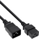 InLine® Power cable C19 to C20 3-pin IEC male to female black 1m