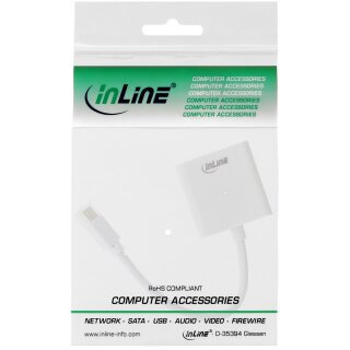 InLine Mini DisplayPort male to DVI-D 24+1 Adapter female white