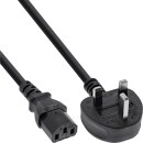 30pcs. Bulk-Pack InLine® power cable, mains plug England on cold appliance plug C13, 1.8m