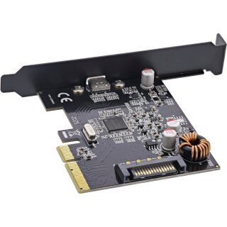 InLine® Schnittstellenkarte, PCIe x4, USB 3.2 Gen.2x2, 1x USB-C, inkl. Low-Profile Slotblech