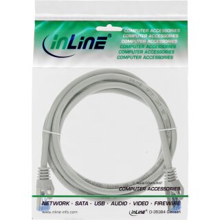 InLine® Patchkabel, Cat.6A, S/FTP, TPE flexibel, grau, 3m